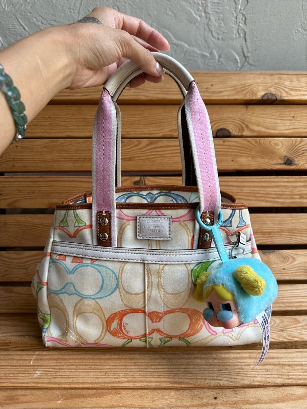 Vintage Coach Scribble Signature Small Tote